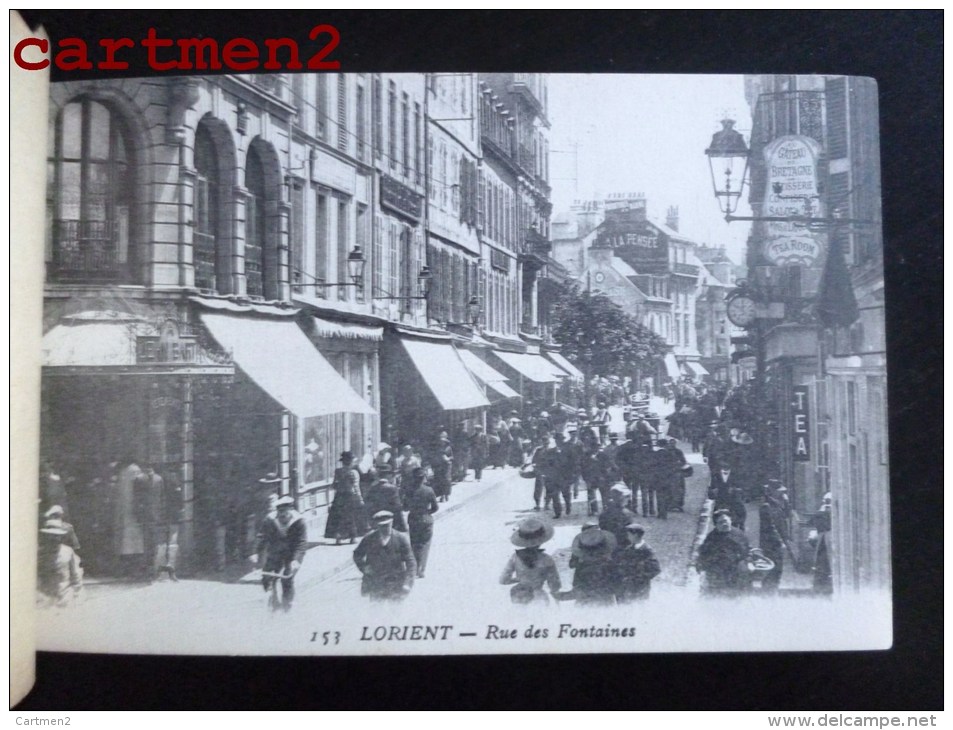 CARTE DE 11 CPA : LORIENT ARSENAL MARINE CASERNE PORT GRUE APPRENTIS-FUSILIERS RUE DES FONTAINES RUE DU MORBIHAN TRAMWAY