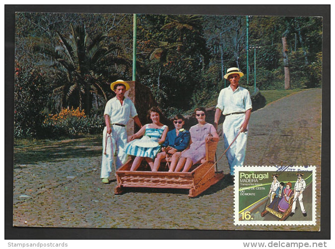 Portugal Madère 1984 Panier Transport Typique De Madère Carte Maximum Madeira Basket Typical Transportation Maxicard - Cartes-maximum (CM)