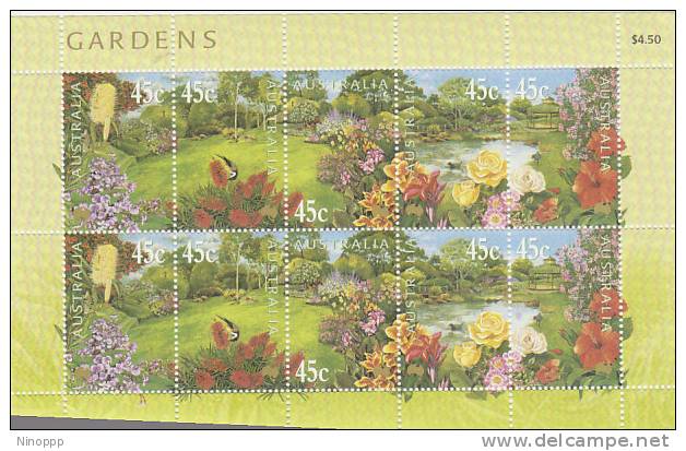Australia 2000 Gardens Sheetlet MNH - Fogli Completi
