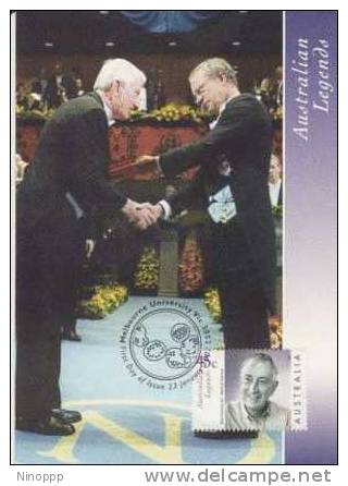 Australia-2002 Australian Legends,45c Peter Doherty, Nobel Price  Maximum Card - Maximum Cards