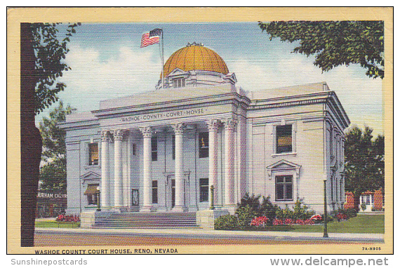 Nevada Reno Washoe County Court House Curteich - Reno