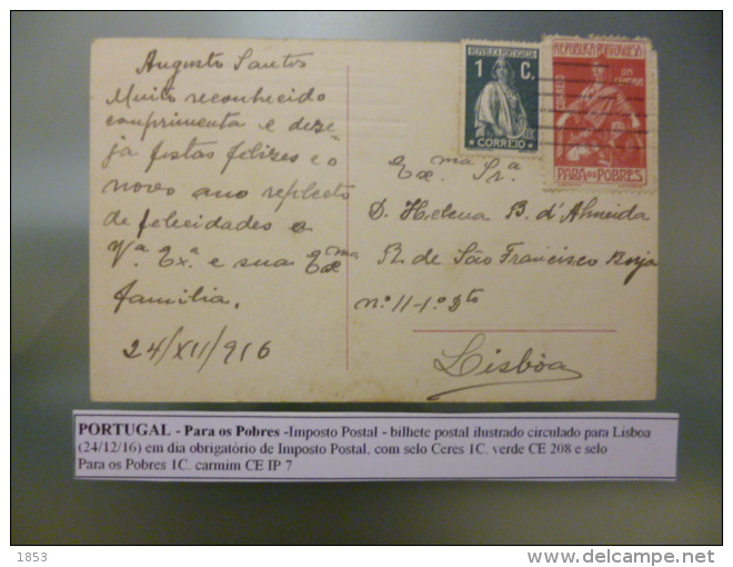 IMPOSTO POSTAL - PARA OS POBRES - Storia Postale