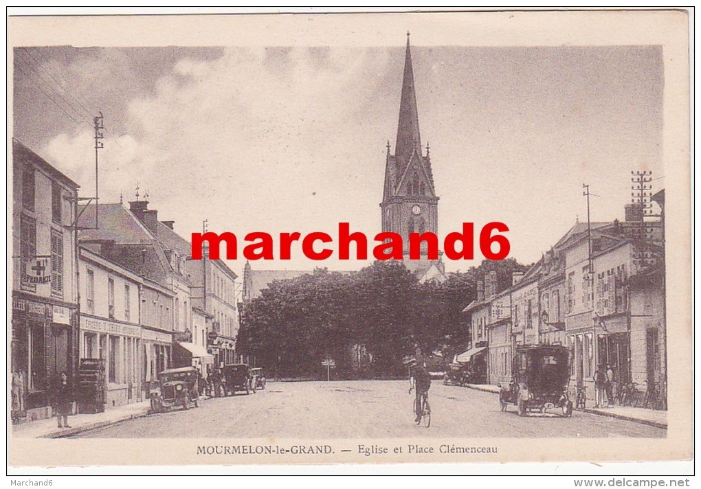 Marne Mourmelon Le Grand Eglise Et Place Clémenceau éditeur Guerin - Mourmelon Le Grand