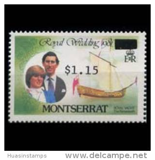 MONTSERRAT 1981 - Scott# 467x R.Wedding Surch. $1.15 MNH (XG424) - Montserrat