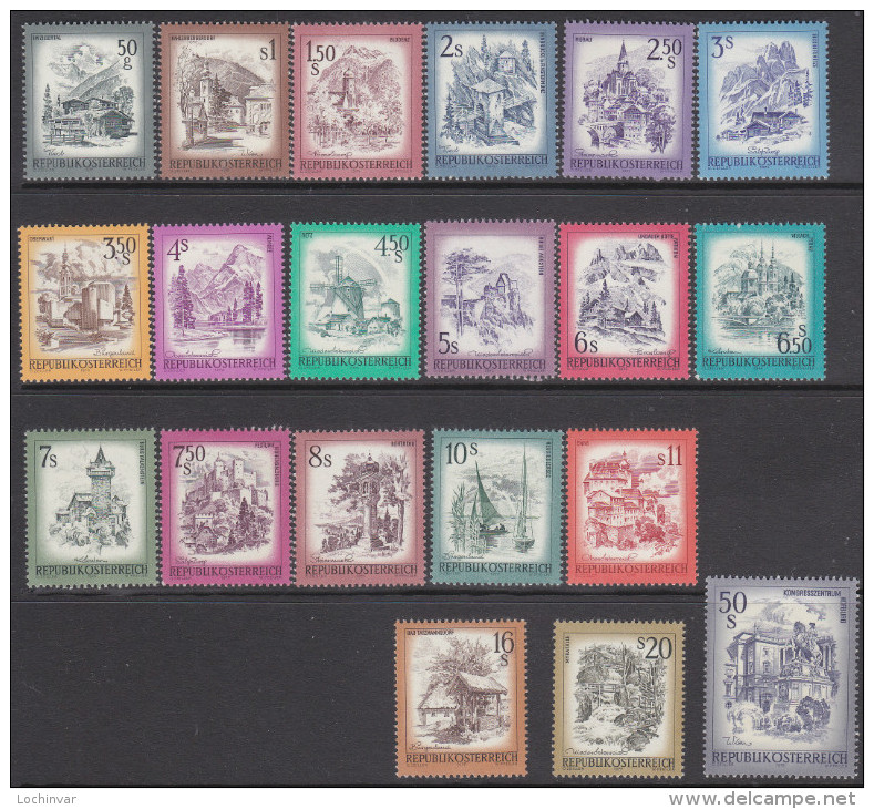 AUSTRIA, 1973-7 VIEWS 20 MNH - Nuevos