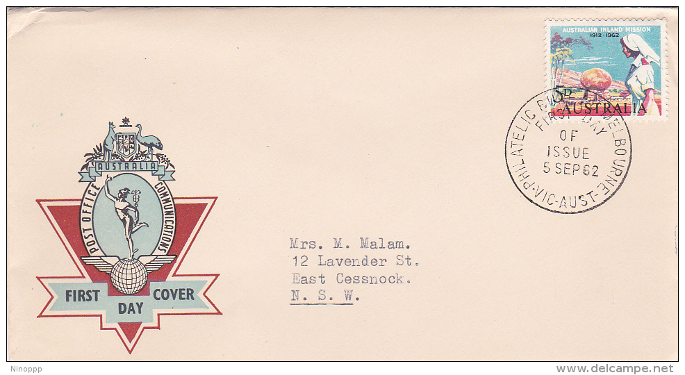 Australia 1962 Inland Mission Addressed Post Office FDC - Sobre Primer Día (FDC)