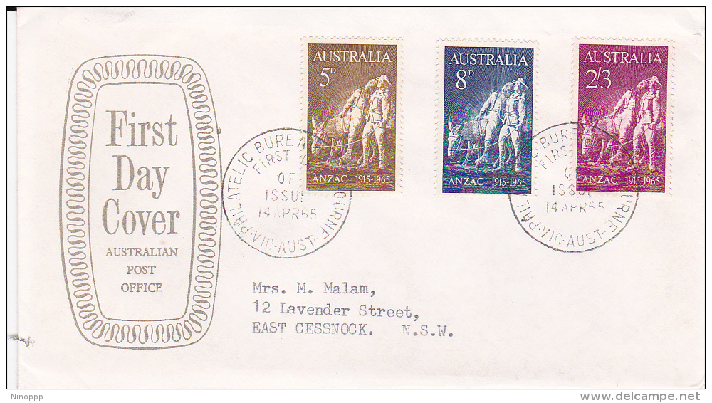 Australia 1965 ANZAC Addressed Post Office FDC - FDC