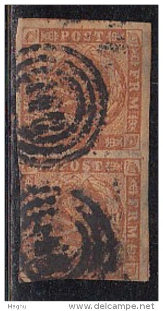Used Pair, Dotted Line Type 1854, Imferf., As Scan - Used Stamps