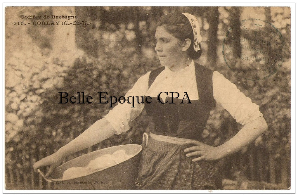 22 - CORLAY - Coiffes De Bretagne - Jeune Fille ++++ Col. E. Hamonic, St-B., #716 ++++ 1914 ++++ RARE - Autres & Non Classés