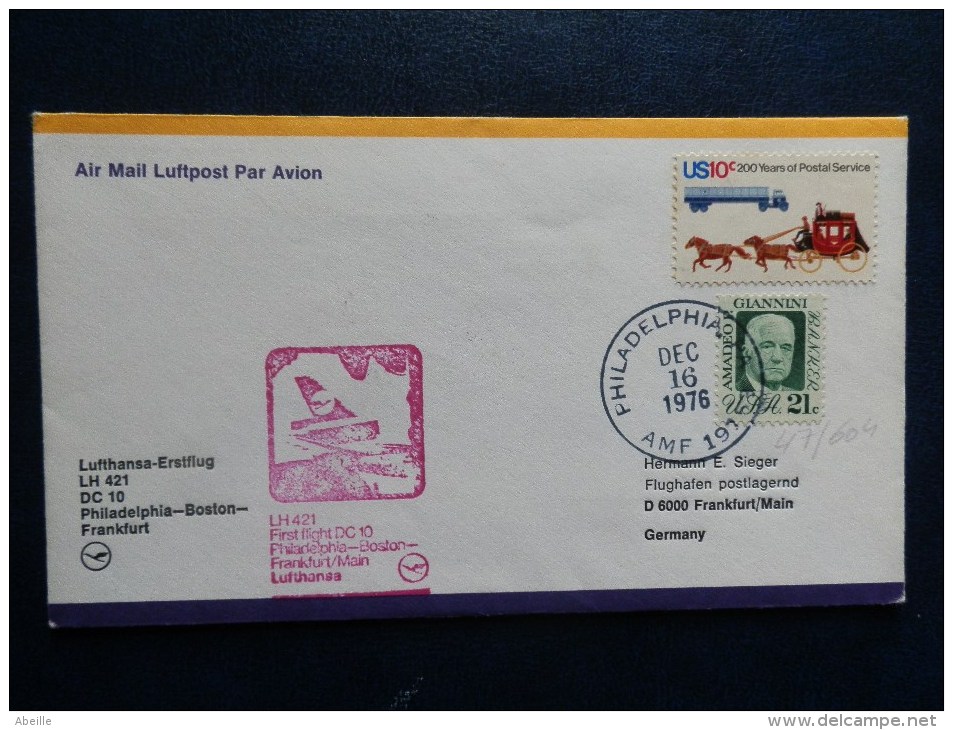 47/604  1° VOL  LUFTHANSA  1976  USA - Andere & Zonder Classificatie