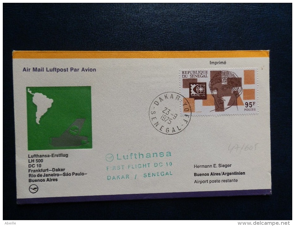 47/605  1° VOL  LUFTHANSA  1975  SENEGAL - Other & Unclassified