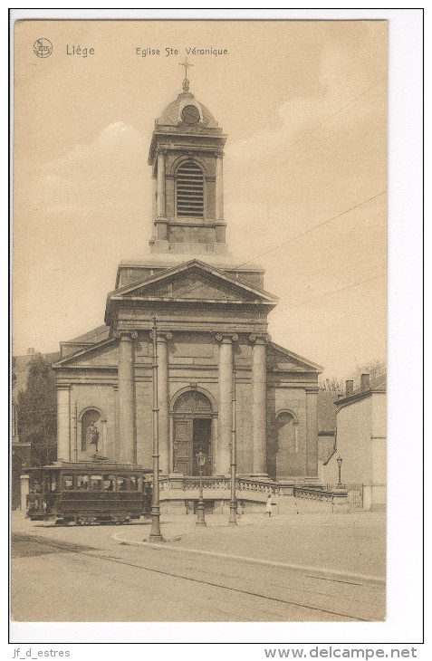 CP Liège Eglise Ste Véronique (et Tram)  Vers 1908. Bistre Très Rare - Liege