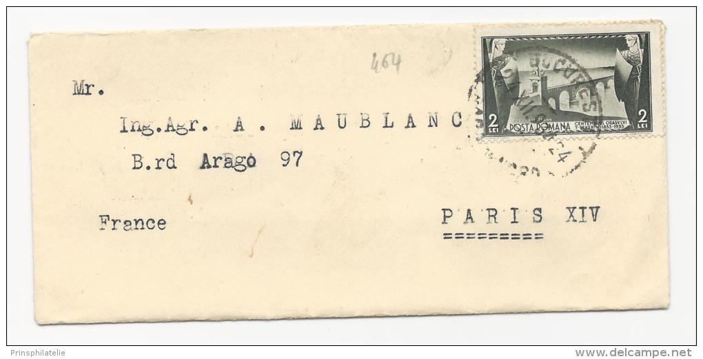 IMPRIME DE BUCAREST ROUMANIE 1934 =&gt; FRANCE  PRINTED MATTER ROUMANIA COVER LETTRE - Marcophilie