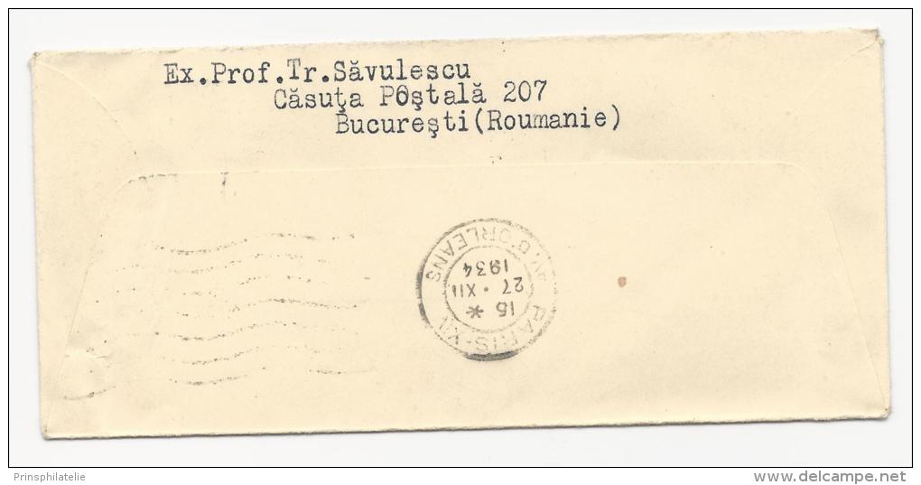 IMPRIME DE BUCAREST ROUMANIE 1934 =&gt; FRANCE  PRINTED MATTER ROUMANIA COVER LETTRE - Storia Postale