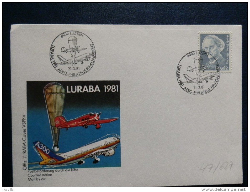 47/627  FDC   SUISSE - Airships