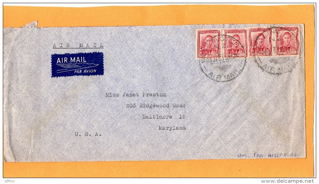 New Zealand 1951 Air Mail Cover - Luftpost