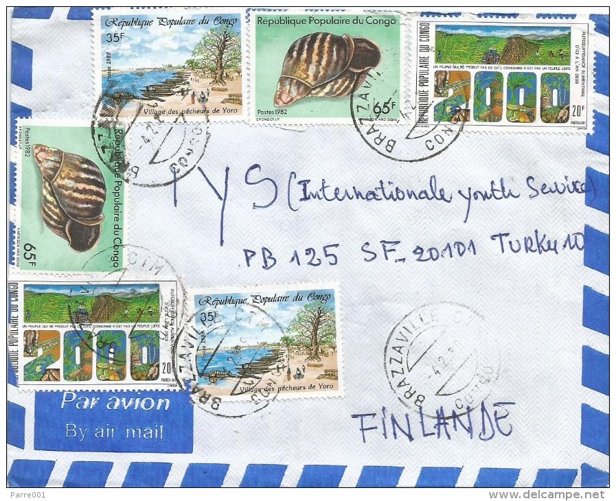 Congo 1989 Brazzaville Shell Fishing Village Millennium Agriculture Cover - Afgestempeld