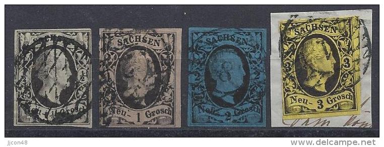 Germany (Sachsen) 1851-55 (o) Mi.3,4,6,7, - Saxe