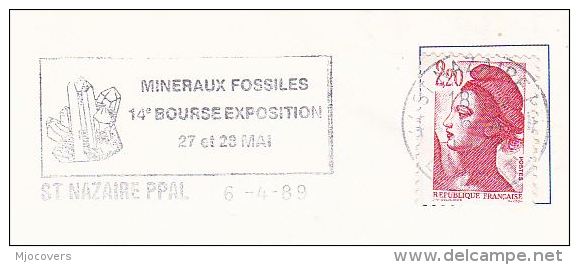 1989 COVER FRANCE  MINERALS FOSSILS EXPO Illus CRYSTAL St Nazaire EVENT Stamps - Minerals