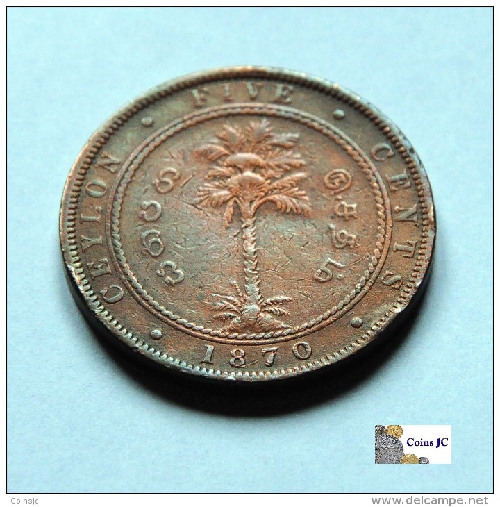 Ceilan - 5 Cents - 1870 - Colonies