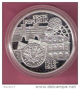 OOSTENRIJK 100 SHILLING AG PROOF 1995 FIRST REPUBLIC 1918/1938 SPOTS ONLY ON CAPSEL - Autriche