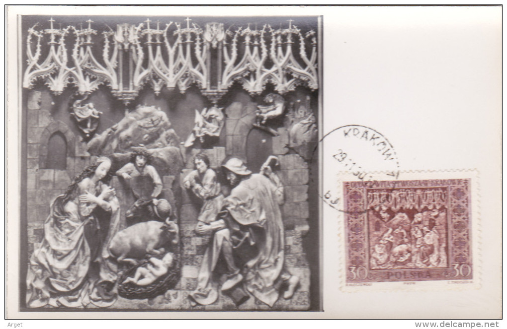 Carte Maximum POLOGNE N° Yvert 1045 (NATIVITE) Obl Sp Cracovie 1960 - Tarjetas Máxima