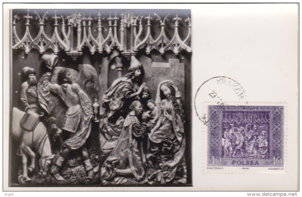 Carte Maximum POLOGNE N° Yvert 1046 (ADORATION Des MAGES) Obl Sp Cracovie 1960 - Cartes Maximum