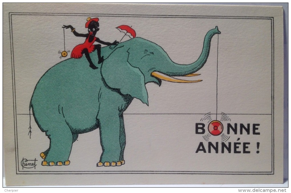 CPA    Illustrateur Chenet Très Originale "bonne Année" (C 954) / Jouet / Yoyo / éléphant - Unclassified