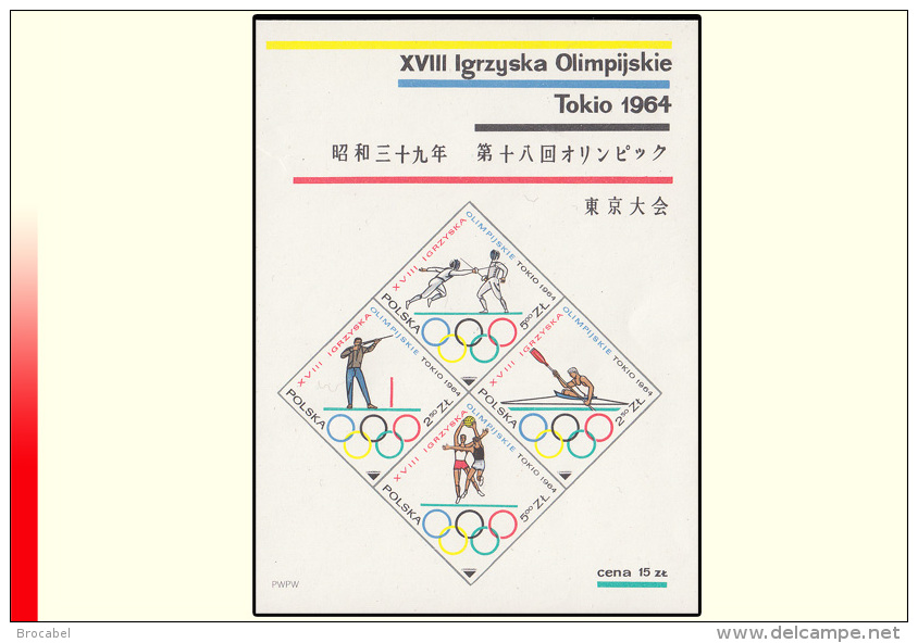 Pologne BL 039**  Jeux Olympiques De Tokio - Sommer 1964: Tokio