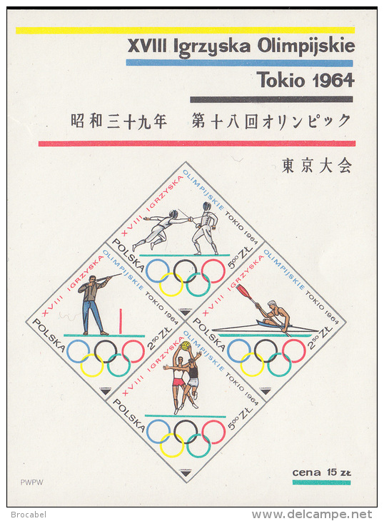 Pologne BL 039**  Jeux Olympiques De Tokio - Sommer 1964: Tokio