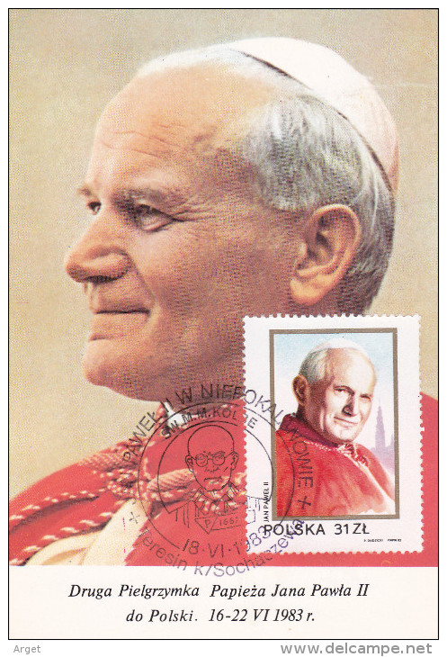 Carte Maximum POLOGNE N° Yvert  2681 (JEAN PAUL II) Obl Sp Ill 1983 - Tarjetas Máxima