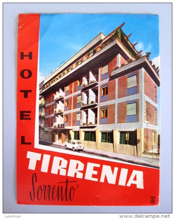 HOTEL PENSIONE ALBERGO TIRRENIA SORRENTO ITALIA ITALY TAG DECAL STICKER LUGGAGE LABEL ETIQUETTE AUFKLEBER - Hotel Labels