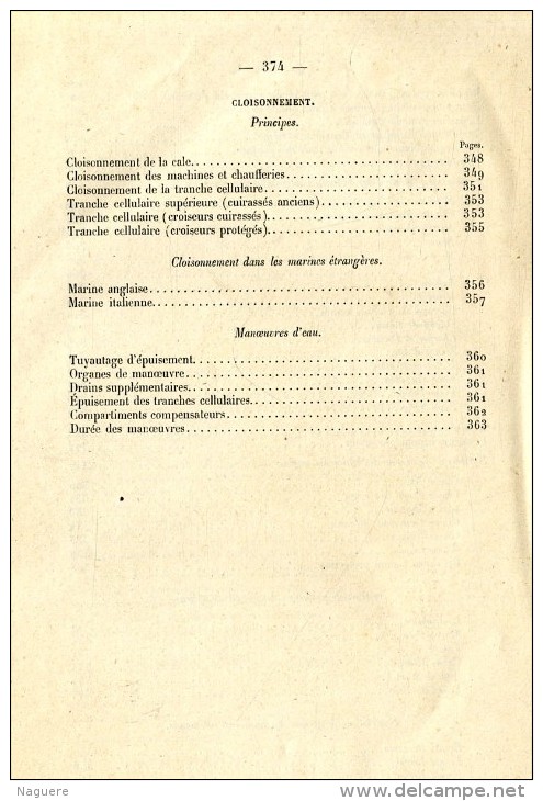 CONSTRUCTIONS NAVALES   CONFERENCES DE M BERNARD DE COURVILLE 1898 - 1899  -  MINISTERE DE LA MARINE  EXEMPLAIRE N° 289