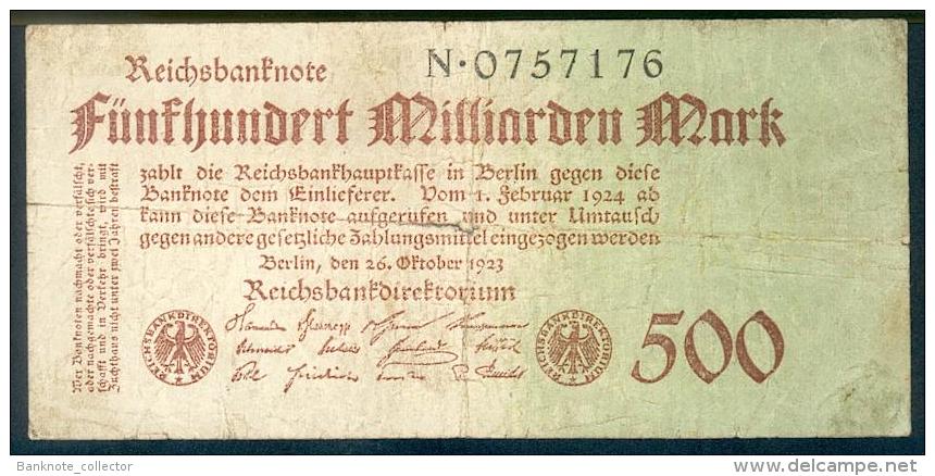 Deutschland, Germany - 500 Mrd. Mark, Reichsbanknote, Ro. 124 A,  ( Serie N ) 1923 ! - 500 Mrd. Mark