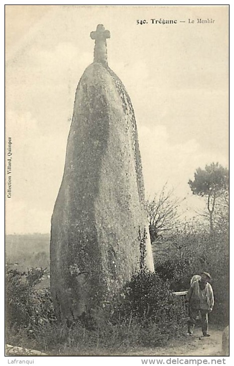 Finistere -ref C809- Tregunc - Le Menhir - Theme Menhirs   -carte Bon Etat  - - Trégunc