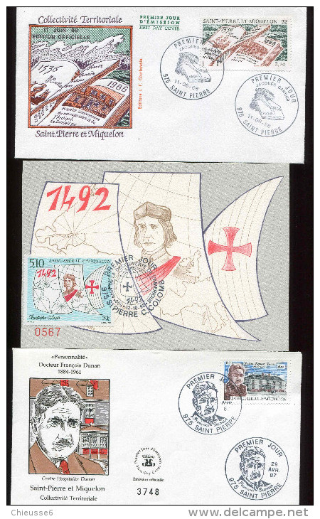 0496 - St Pierre Et Miquelon - Lot De 2env Et 1 CM - - FDC