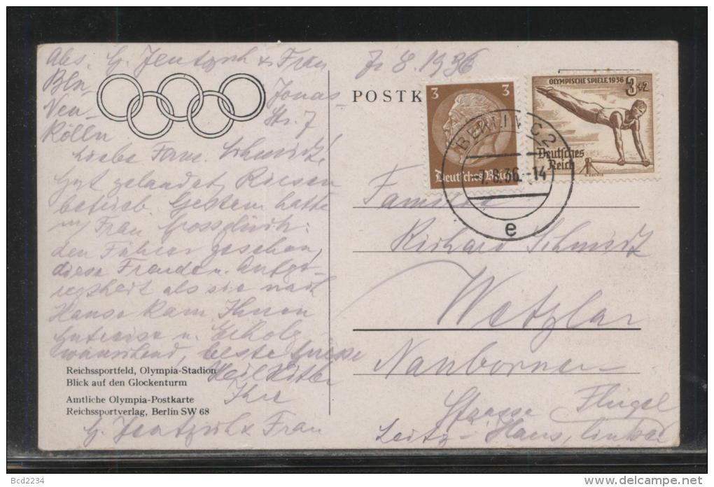 GERMANY 1936 THIRD REICH OLYMPICS REICHSSPORTFELD OLYMPIA POSTCARD USED BERLIN C2 (e) OLYMPIC SPORTS - Ete 1936: Berlin