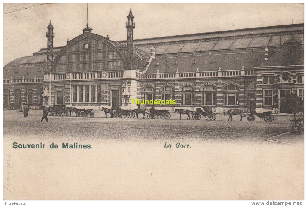 CPA  MECHELEN SOUVENIR DE MALINES LA GARE - Malines