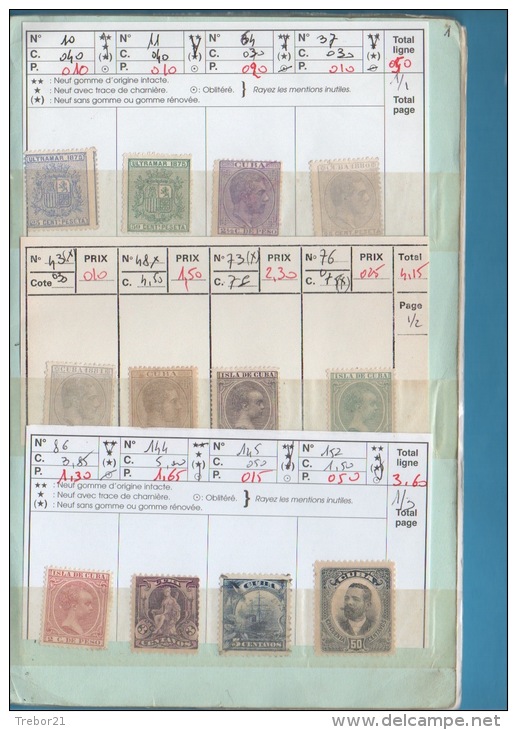 Carnet De CUBA - Cote  84,40 €uros. 7 Scans - Verzamelingen (in Albums)