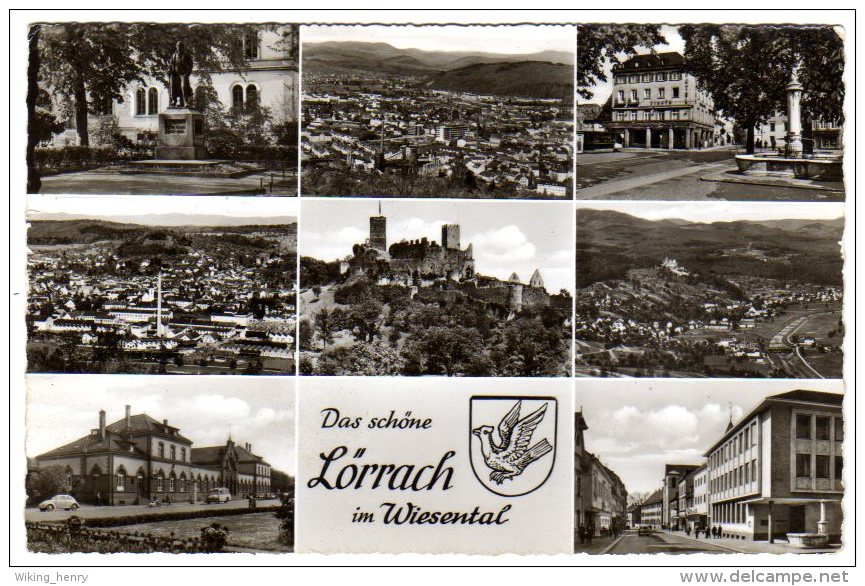 Lörrach - S/w Mehrbildkarte 3 - Loerrach