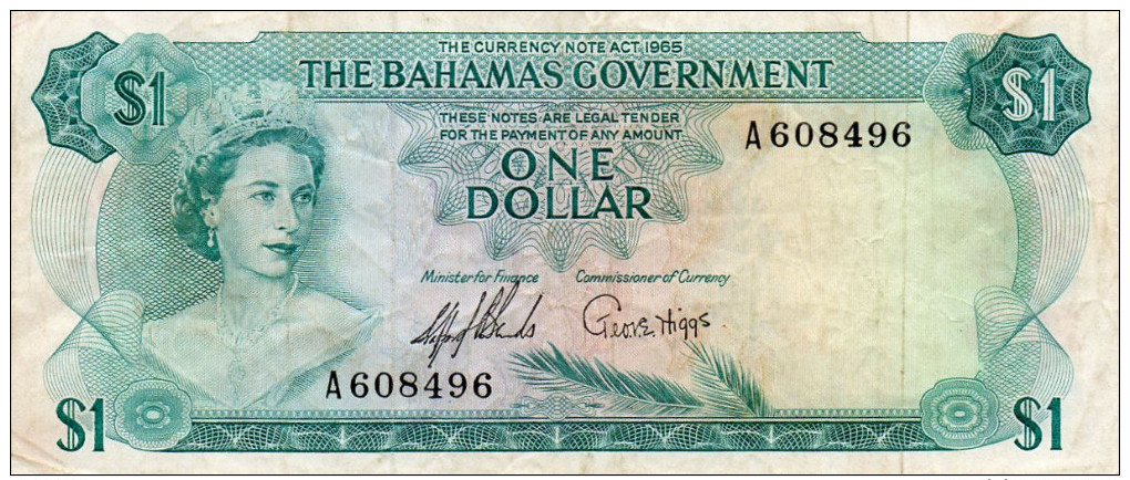 BAHAMAS : 1 $ 1965 (vf) - Bahamas