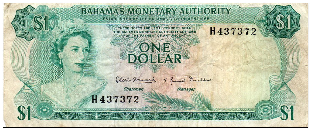 BAHAMAS : 1 $ 1968 (vf) - Bahamas