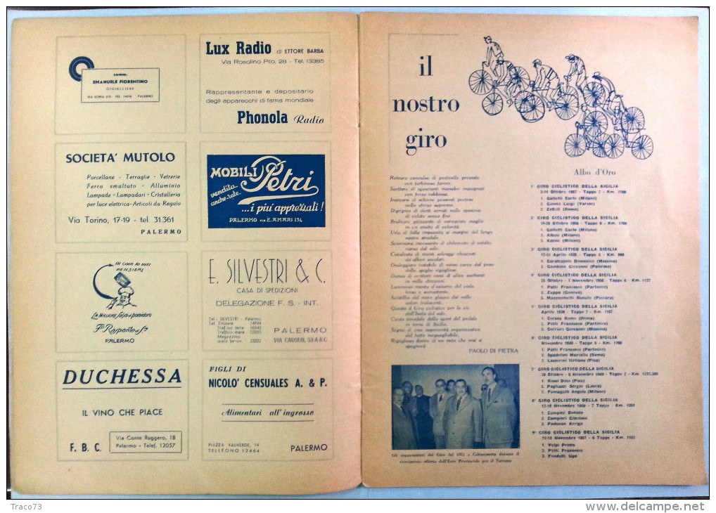 X  GIRO CICLISTICO DELLA SICILIA   /   31 Marzo - 6 Aprile 1953 - 7 Tappe - Km. 1155 _ Completo - Sport