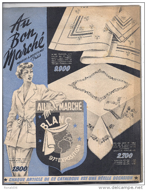 Catalogue AU BON MARCHE Mode Chapeau Stoly Montre Lingerie Appareil Photo Vélo Parfum Parfumerie Mercerie  Meuble Lampe - Sonstige & Ohne Zuordnung