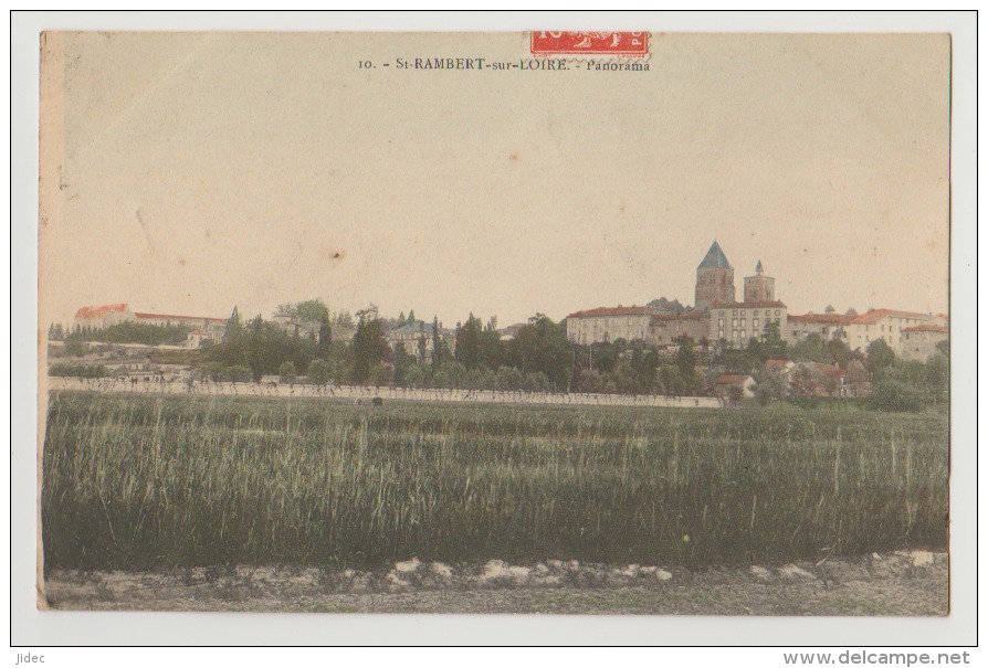 CPA  42 Loire St Saint Rambert Sur Loire St Saint Just Panorama Vue Générale Colorisée 1909 - Saint Just Saint Rambert