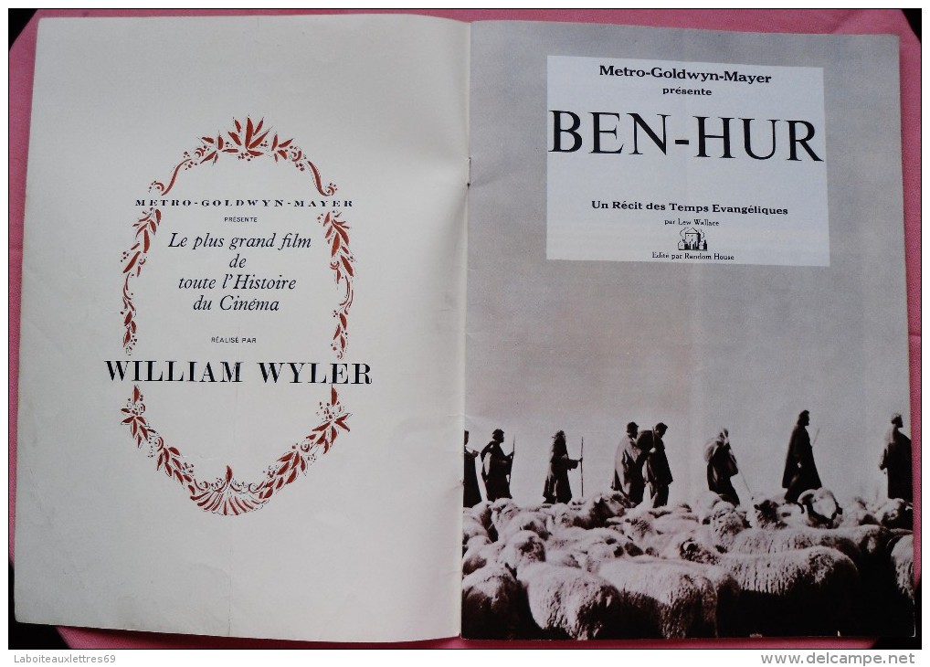 PROGRAMME DE LA REALISATION DU FILM BEN-HUR - WILLIAM WYLER - MGM - 1959 - Programmi