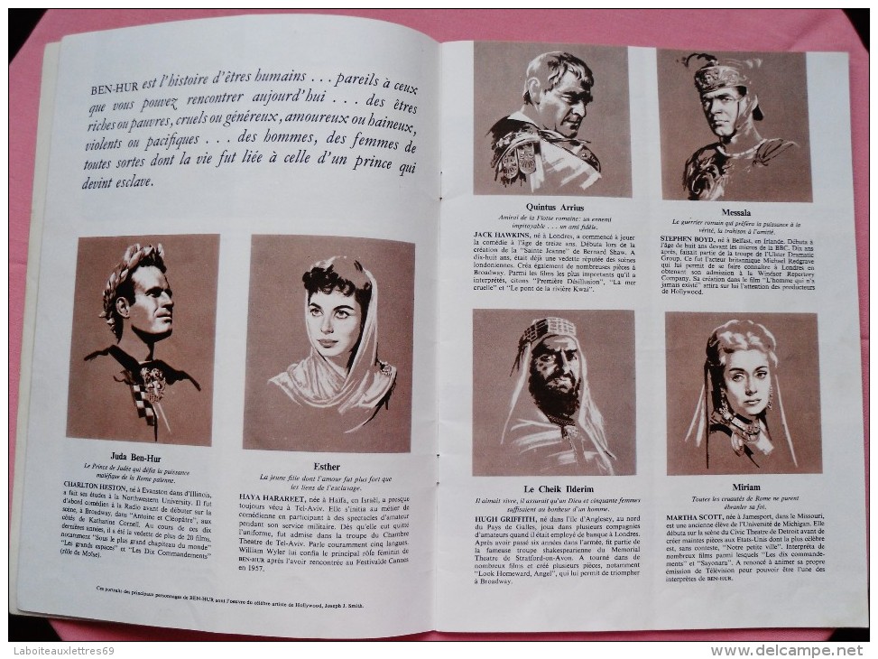 PROGRAMME DE LA REALISATION DU FILM BEN-HUR - WILLIAM WYLER - MGM - 1959 - Programs