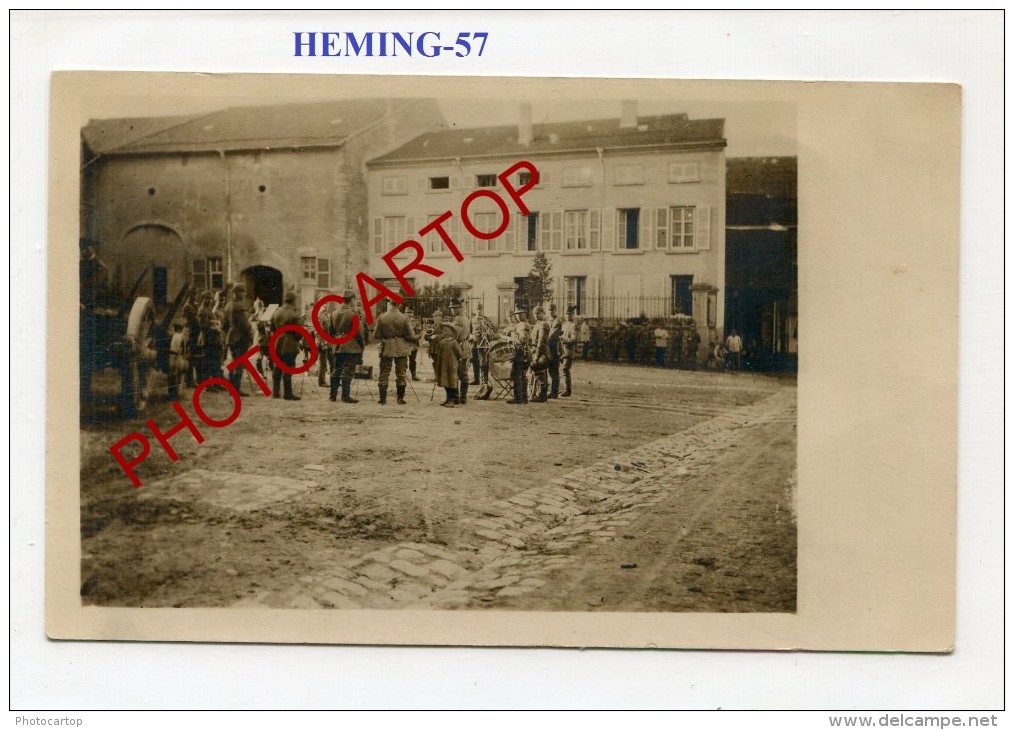 HEMING-Concert Militaire-Musique-Carte Photo Allemande-Guerre 14-18-1WK-Frankreich-Fran Ce-57- - Lorquin