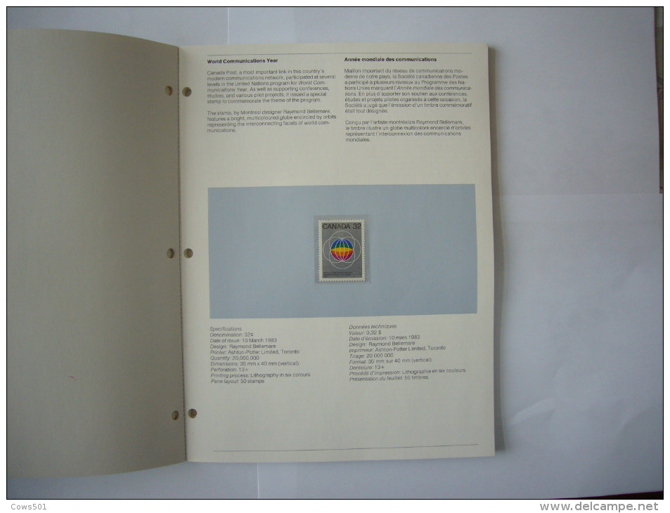 Canada  : Collection Souvenir Des   Timbres- Poste  Neufs  De L' Année 1983  Complète - Blocks & Sheetlets