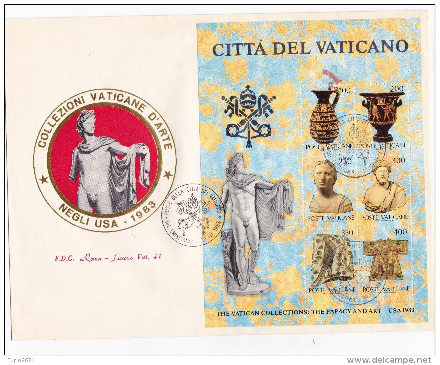 SP-591 FDC MAXI ROMA LUXOR VATICANO FOGLIETTO VIAGGIATO 1993 E TIMBRATO LE COLLEZIONI DEL VATICANO - FDC